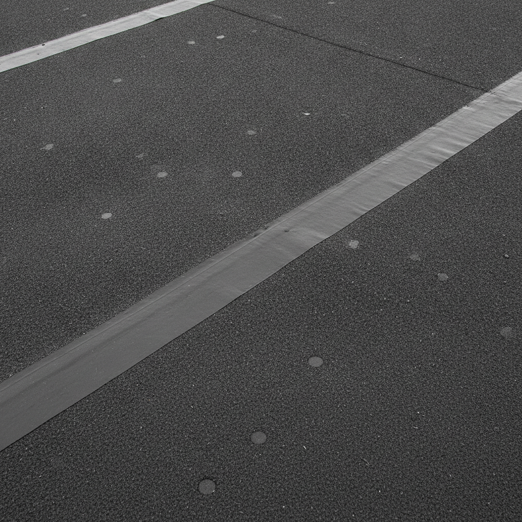 Close-up of black EPDM rubber roofing membrane